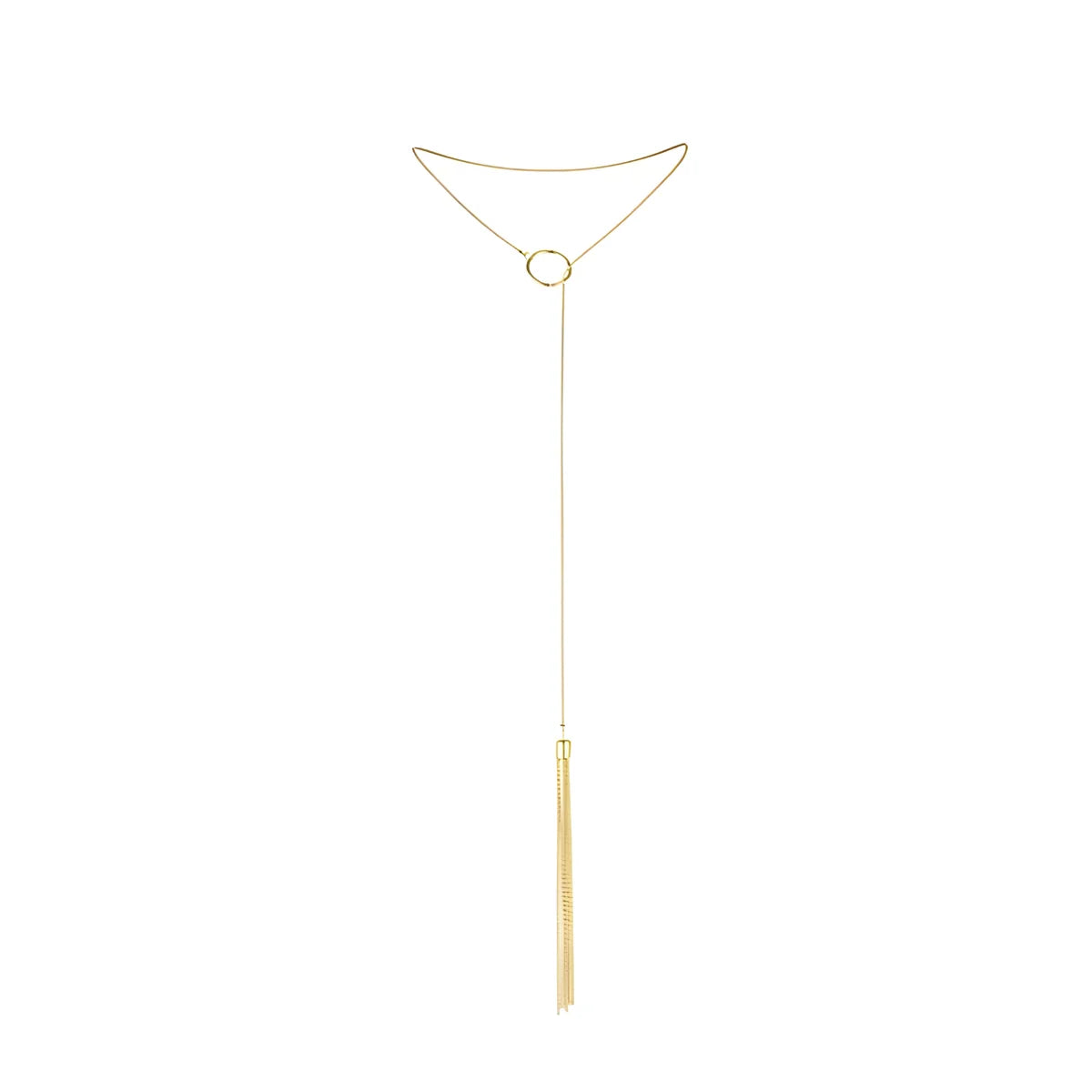 bijoux magnifique collier en metal franges dorees