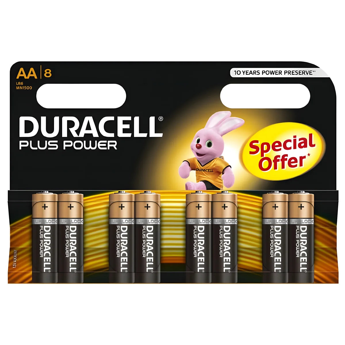 duracell batterie plus power aa lr6 8unites