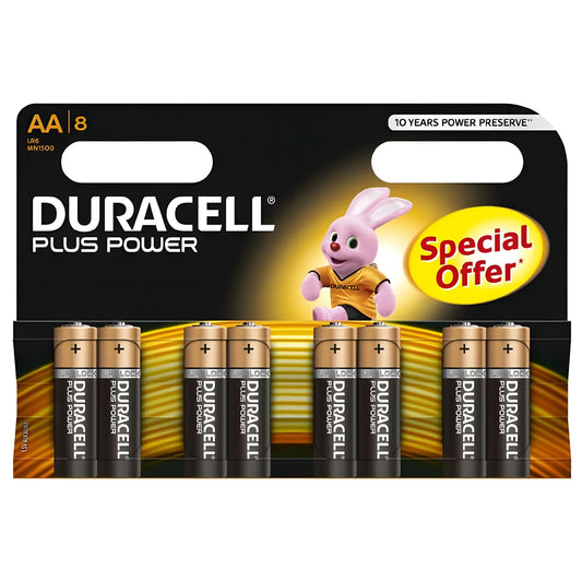 duracell batterie plus power aa lr6 8unites