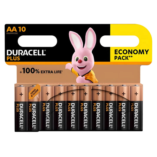 duracell pile alcaline plus power 100 aa lr6 10 unit