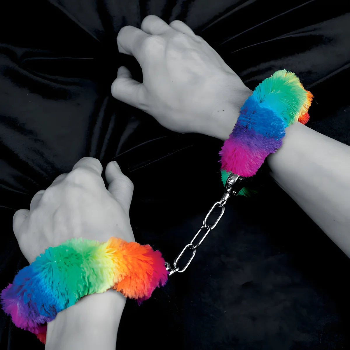 spencer fleetwood menottes en metal doublees arc en ciel