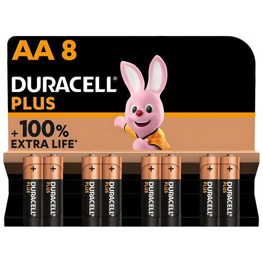 duracell pile alcaline plus power 100 aa lr6 8 unit
