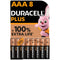duracell pile alcaline plus power 100 aaa lr03 8 unit