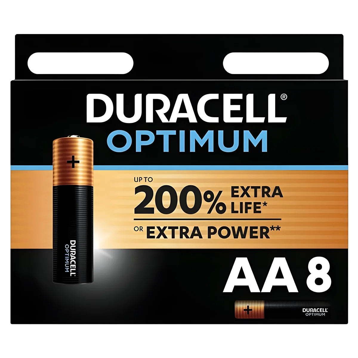duracell pile alcaline optimum 200 aa lr6 8 unit