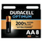 duracell pile alcaline optimum 200 aa lr6 8 unit