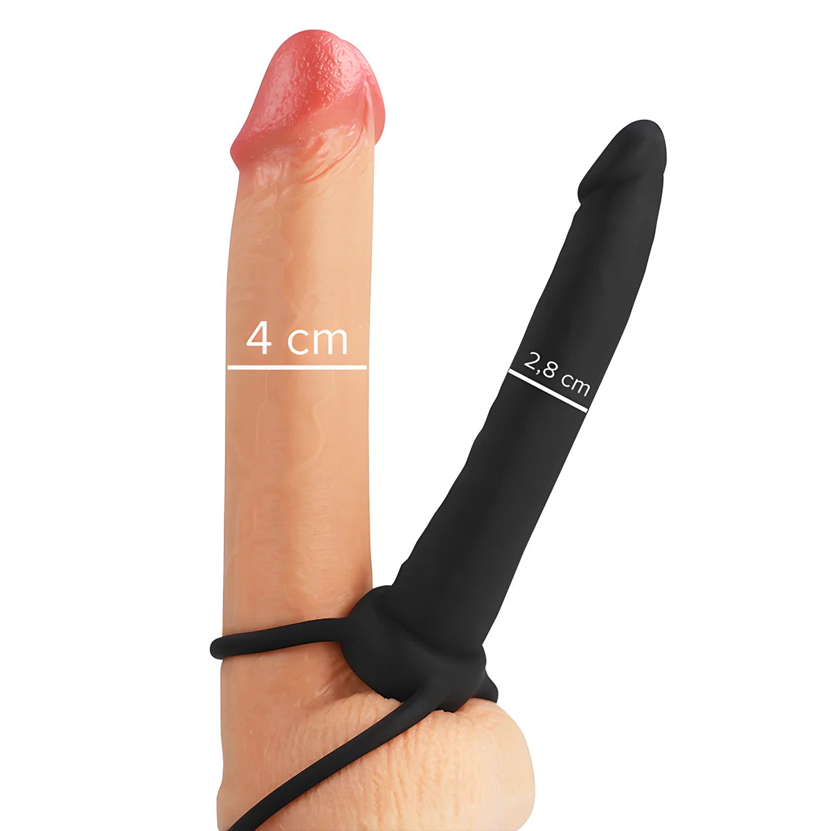 mythology gode anal cobi onyx avec anneau de bite et testicule 13 cm en silicone