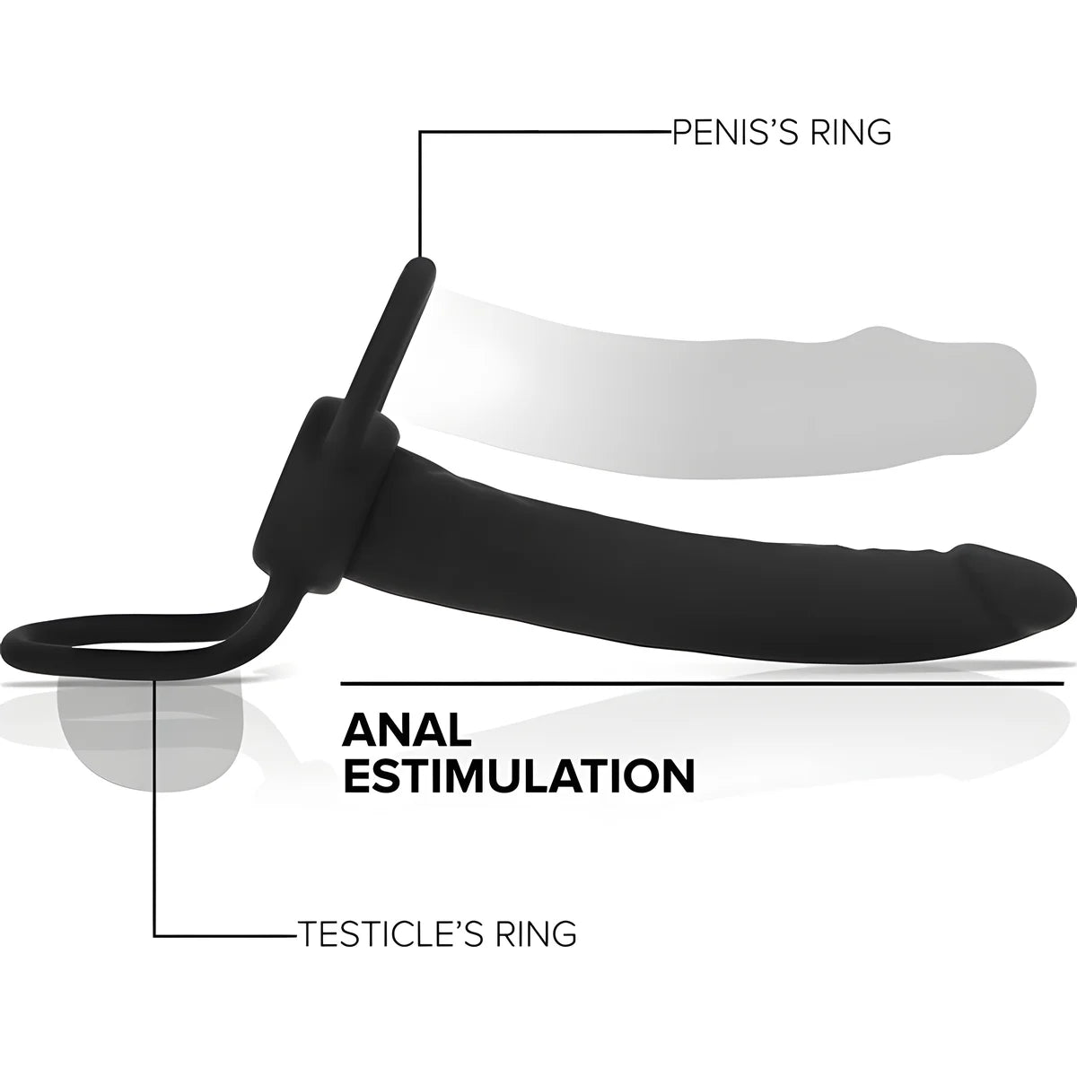 mythology gode anal cobi onyx avec anneau de bite et testicule 13 cm en silicone