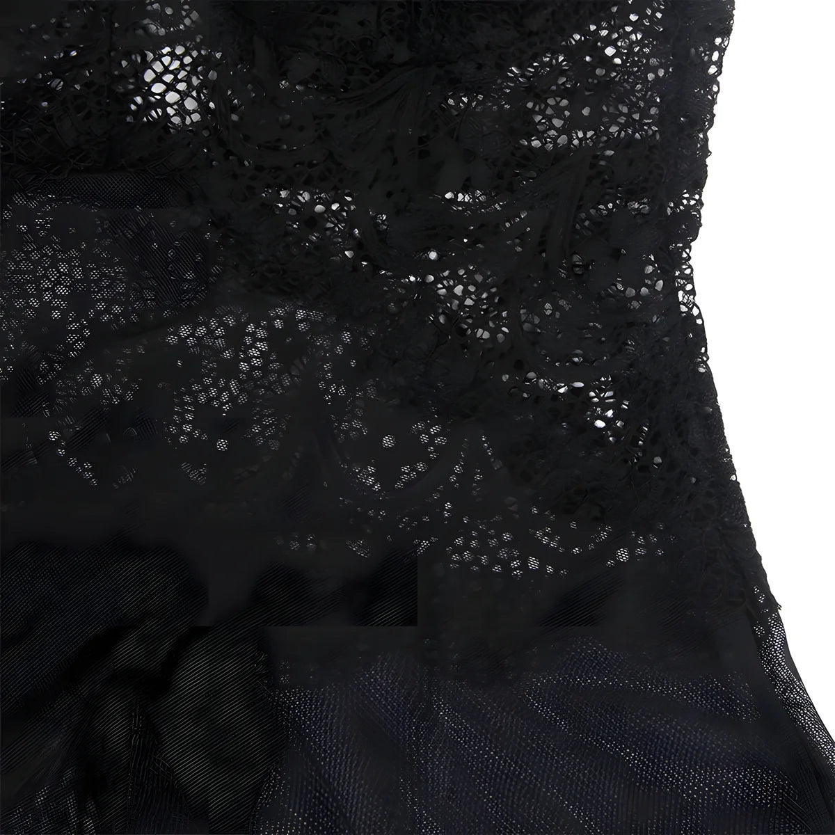 subblime tissu tulle babydoll avec dentelle et detail fleur noir s m