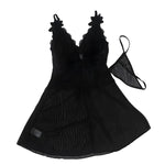 Nuisette Bali en tulle et dentelle délicate NOIR - Vignette | Adopt1toy