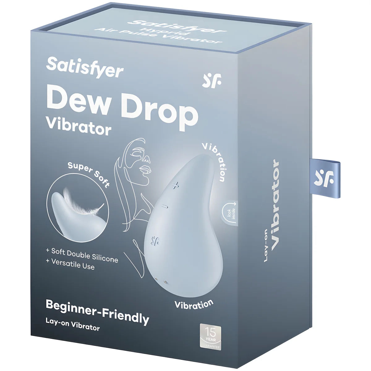 satisfyer vibrateur dew drop lay on blanc