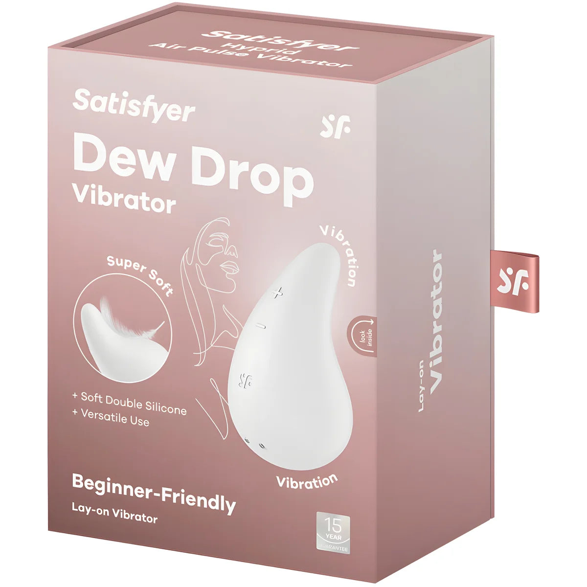 satisfyer vibrateur dew drop lay on blanc