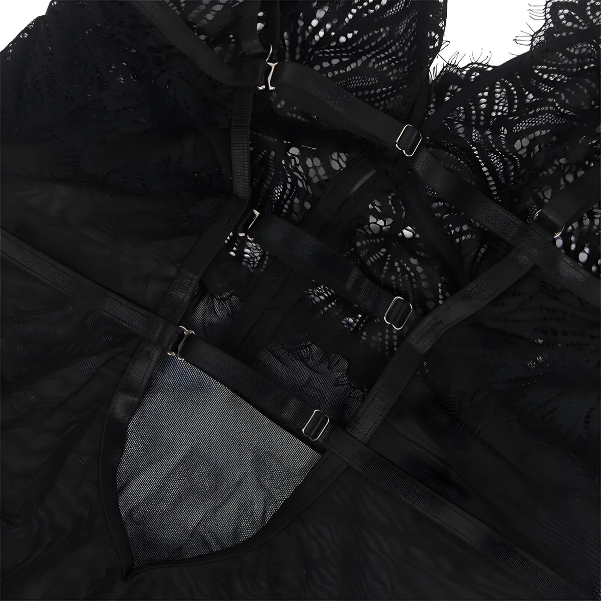 subblime babydoll bretelles en dentelle reglables noir s m