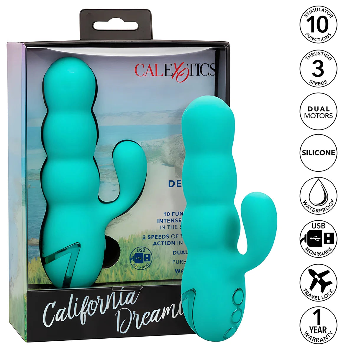 calexotics vibrateur del mar diva rabbir aqua green par california dreaming