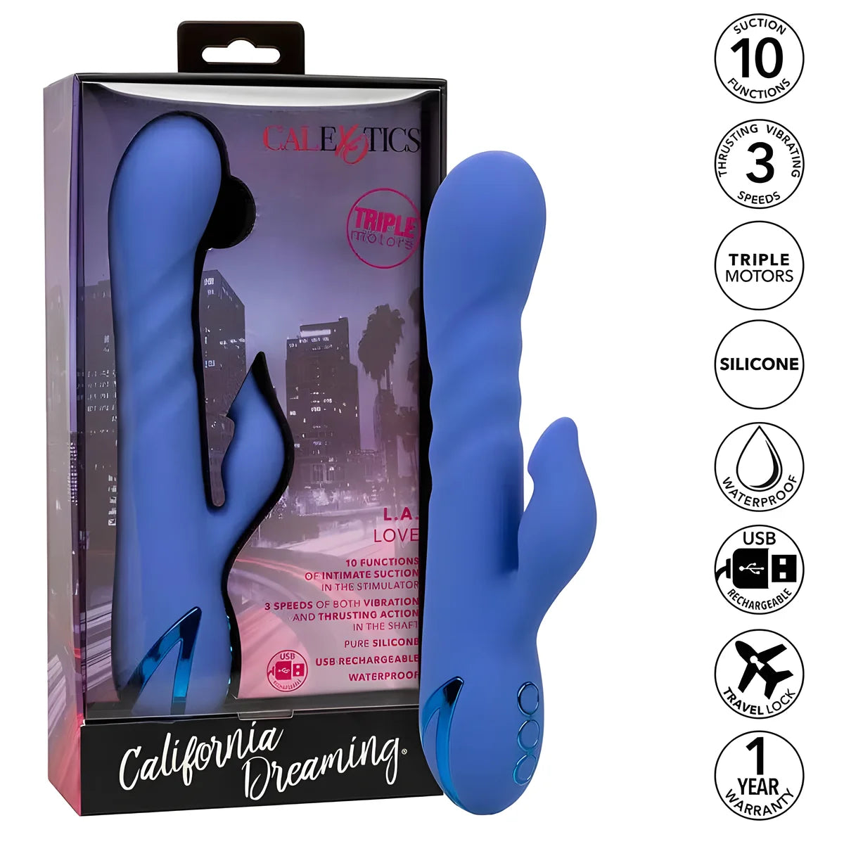 calexotics vibrateur sucker la love bleu par california dreaming