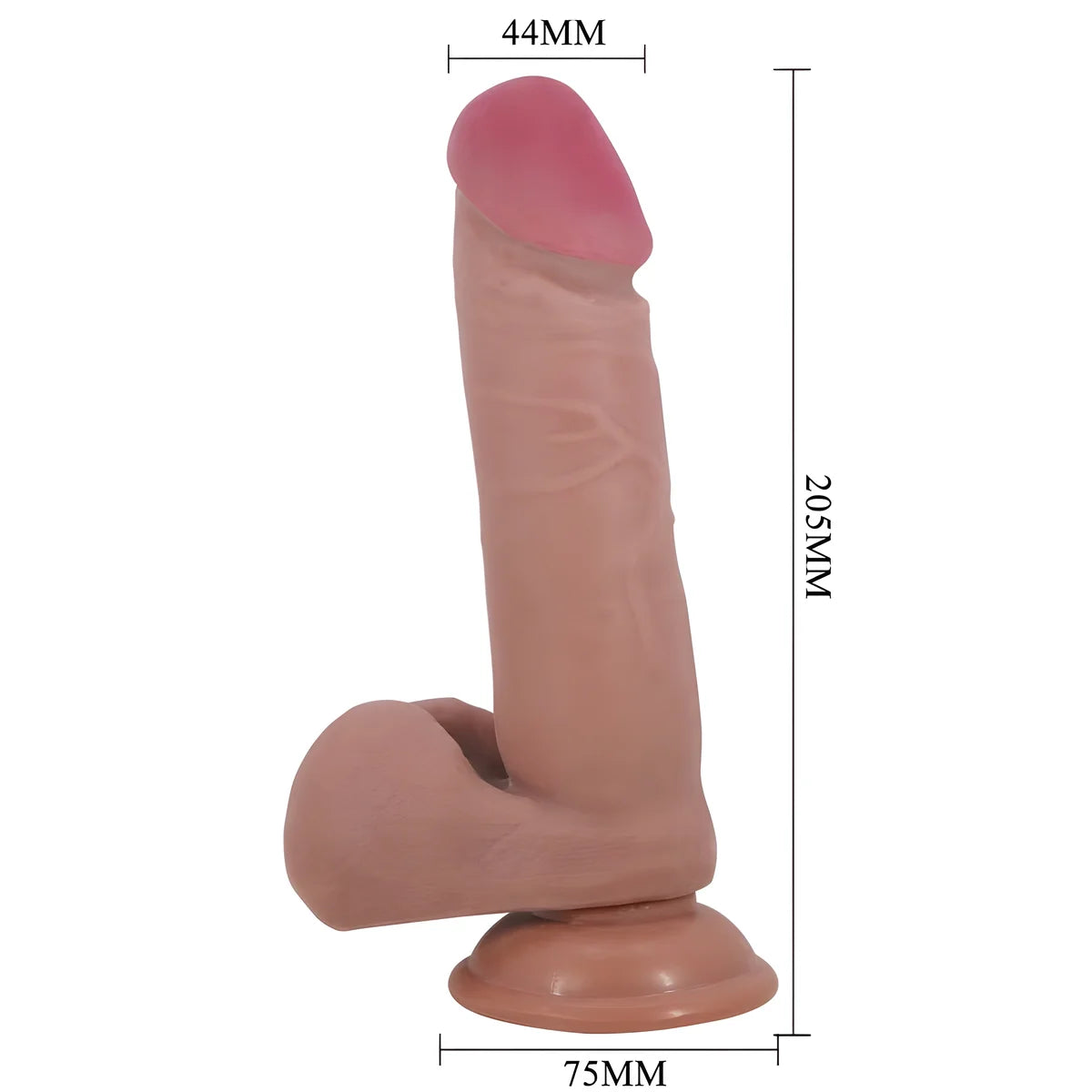 pretty love serie sliding skin gode realiste avec ventouse sliding skin marron 20 5 cm