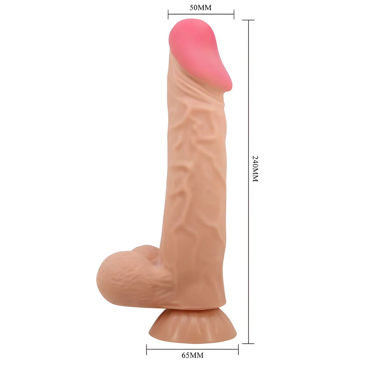 pretty love serie sliding skin gode realiste avec ventouse sliding skin telecommande flesh 24 cm
