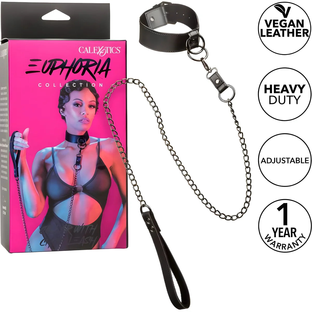 calexotics euphoria collier avec laisse chaine