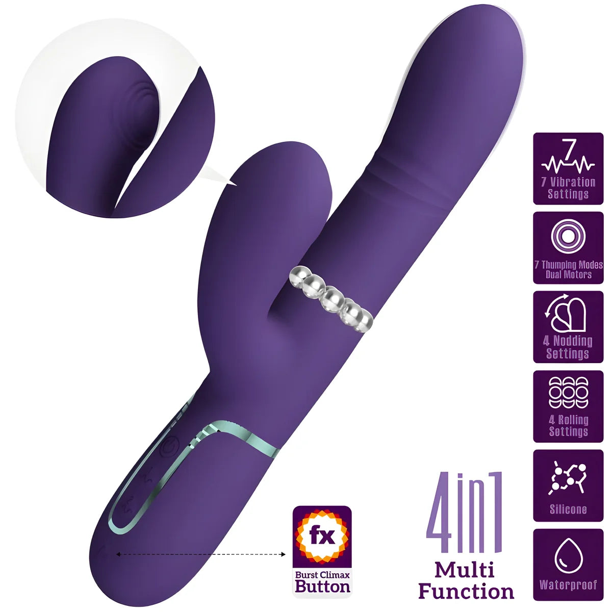 pretty love vibrateur multifonction g spot violet