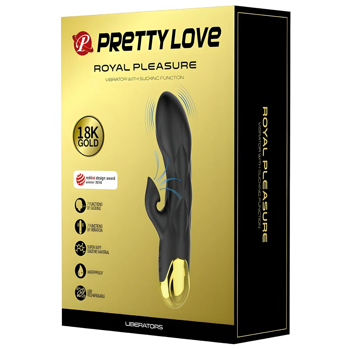 pretty love vibrateur de luxe rechargeable noir plaque or
