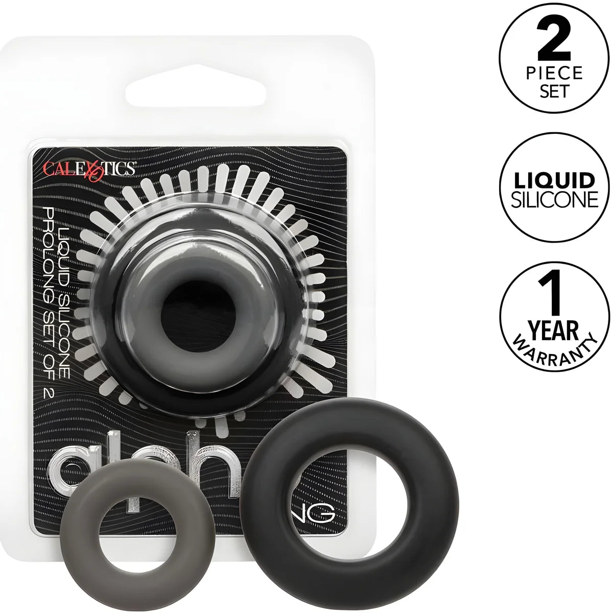 calexotics alpha prolong lot de 2 bague gris