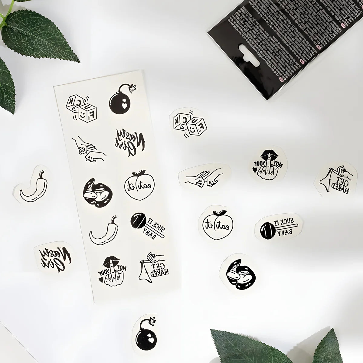 secret play lot de 10 tatouages temporaires spicy collection