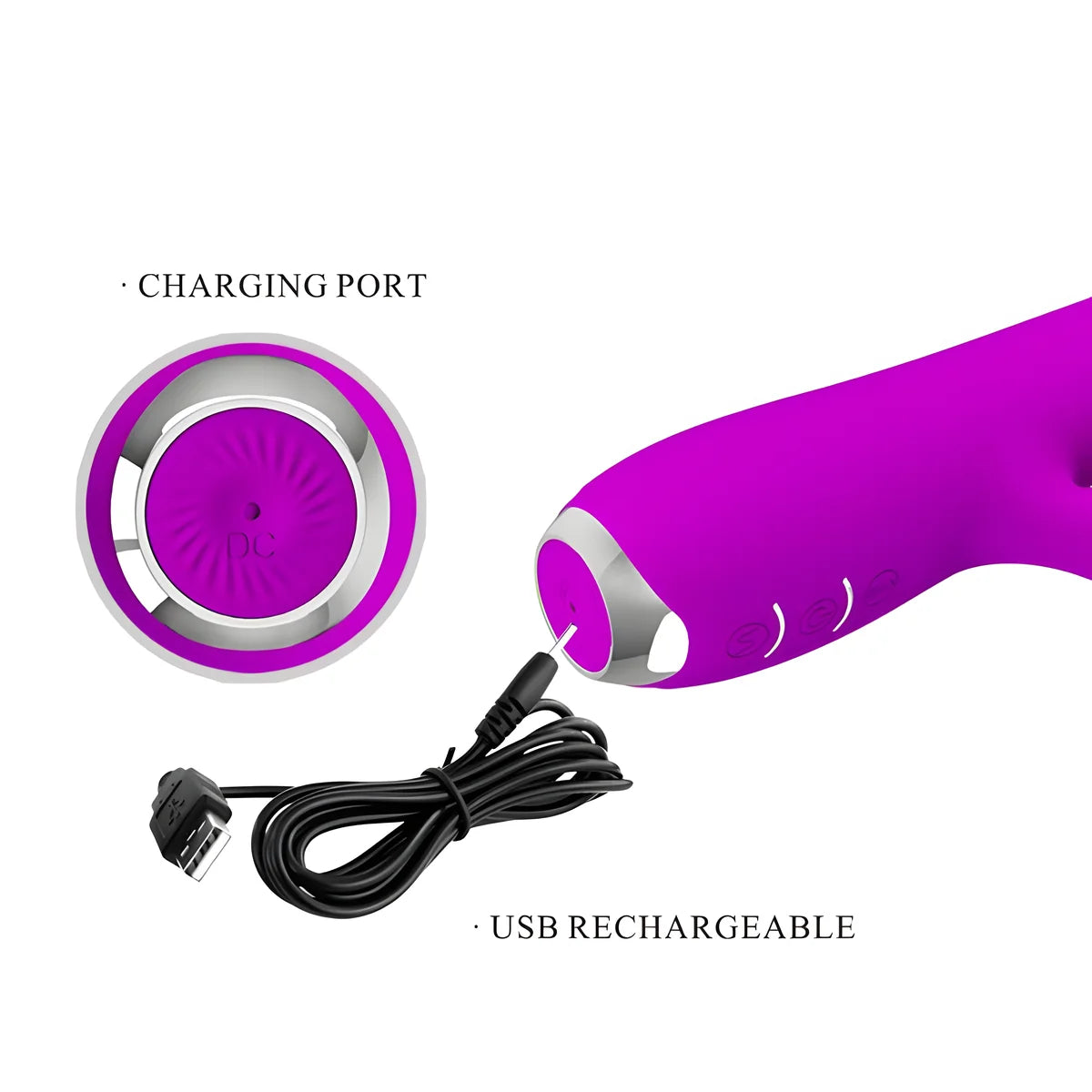 pretty love vibrateur rechargeable rachel avec ventouse violet