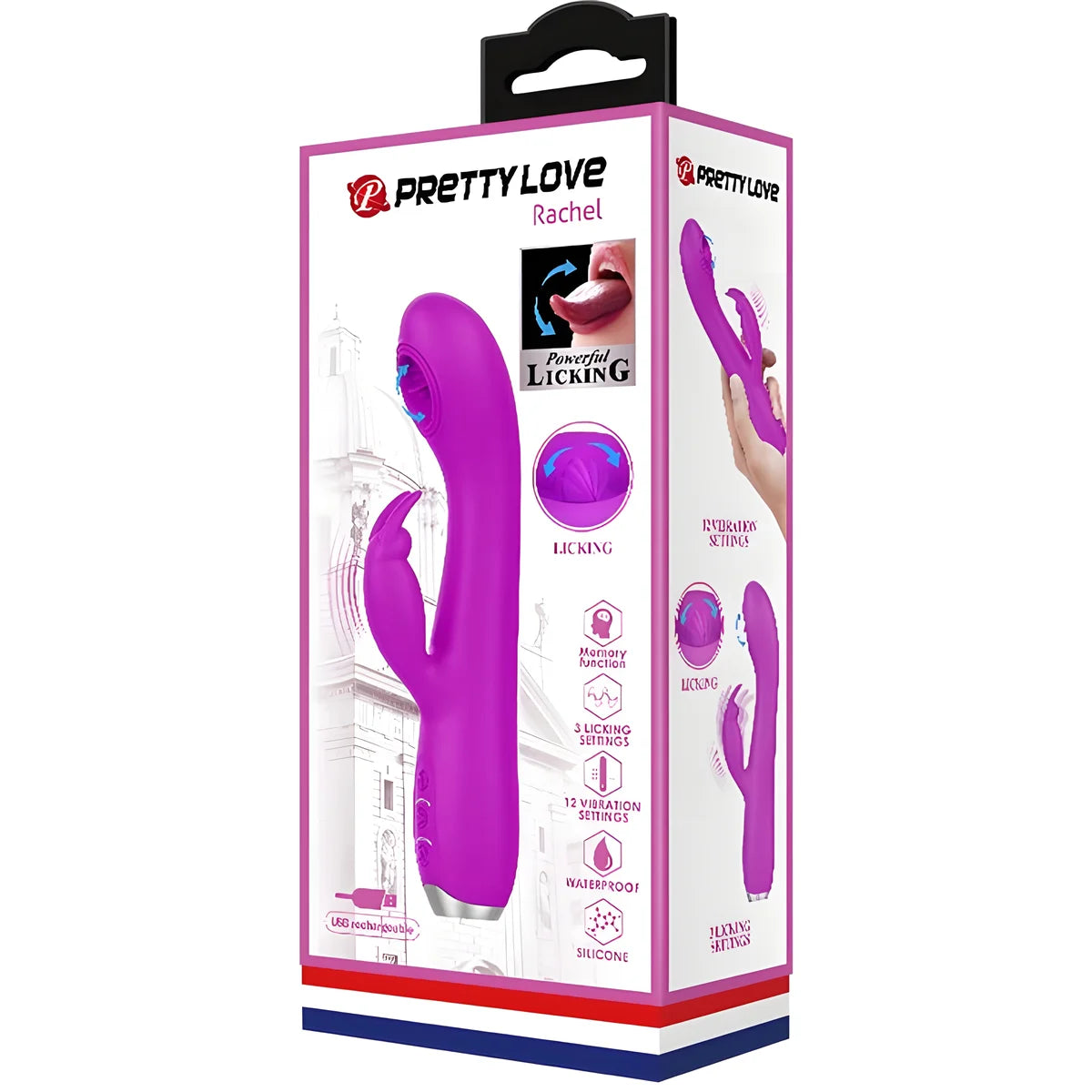 pretty love vibrateur rechargeable rachel avec ventouse violet
