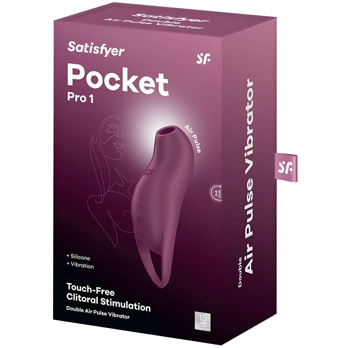 satisfyer pocket pro 1 stimulateur de clitoris grenat