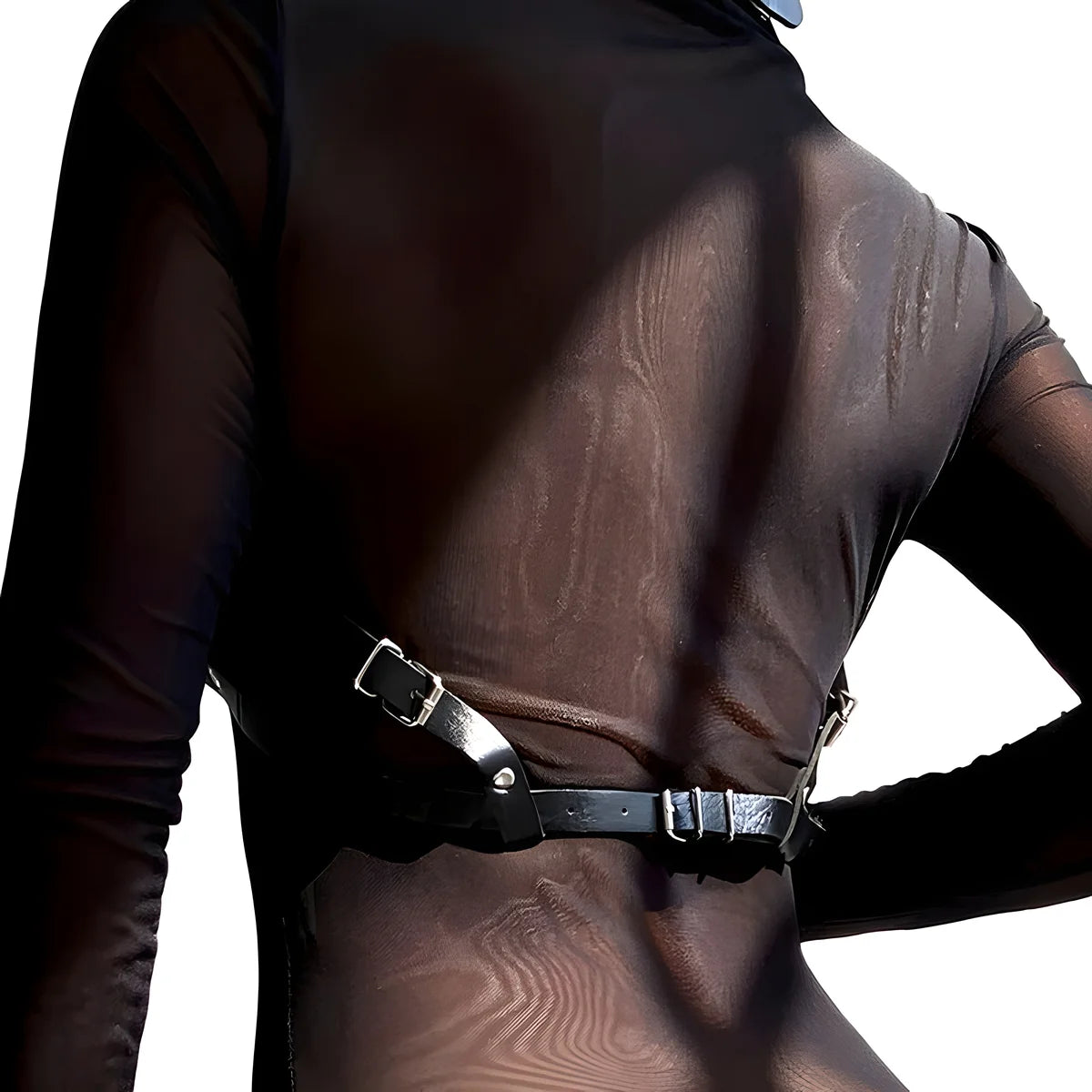 subblime harnais poitrine en cuir noir taille unique