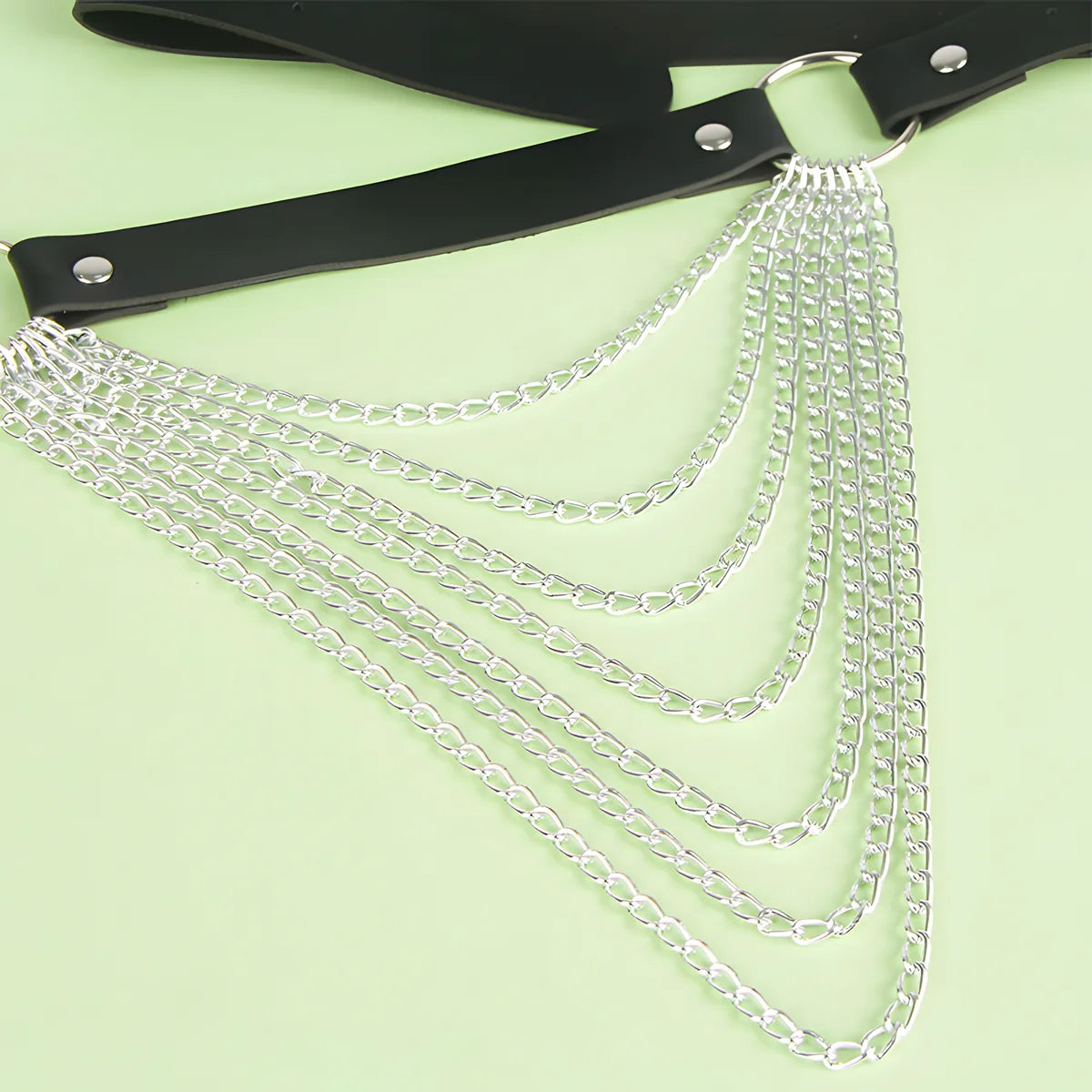 subblime chaine cuir ceinture noire taille unique