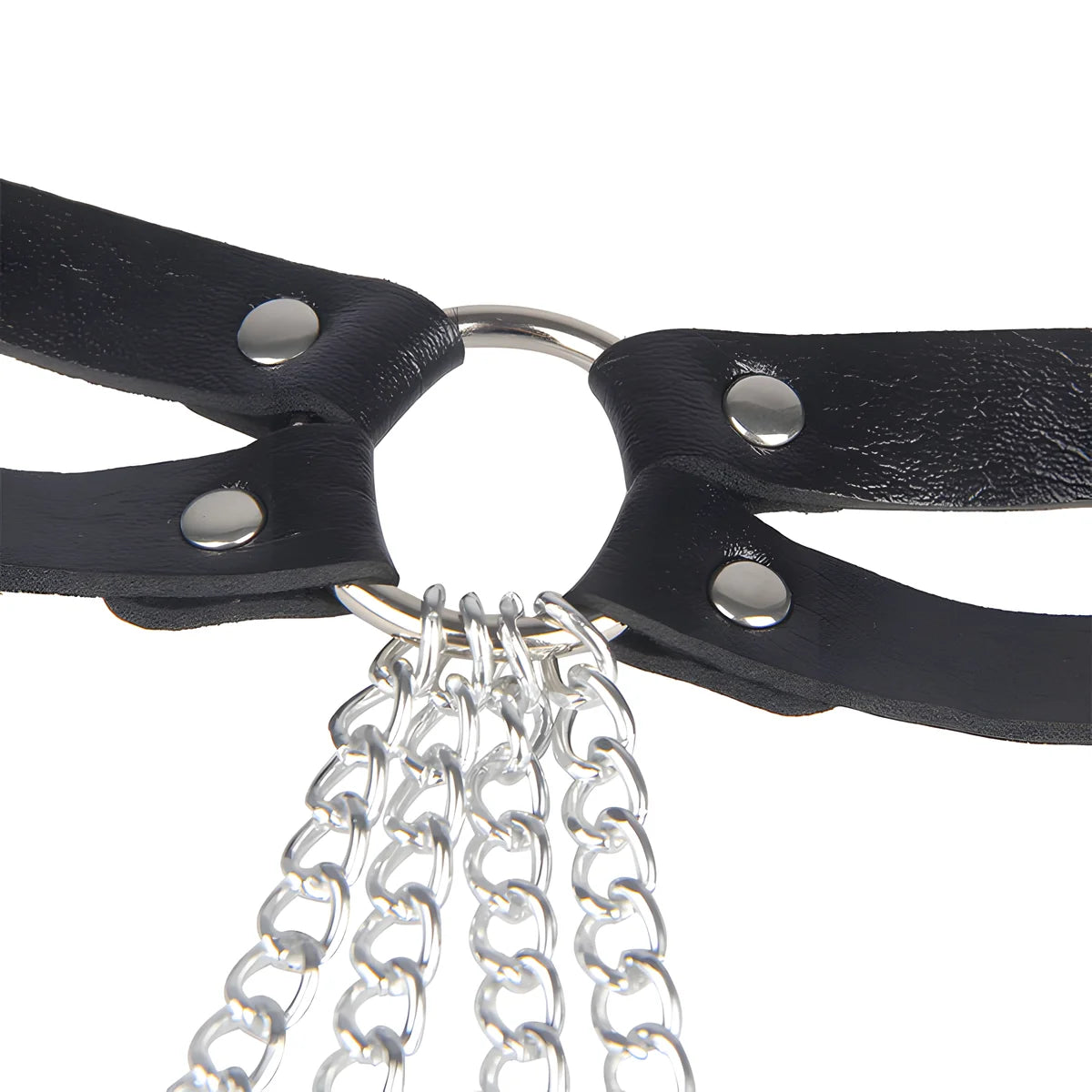 subblime chaine bague cuir ceinture noir taille unique