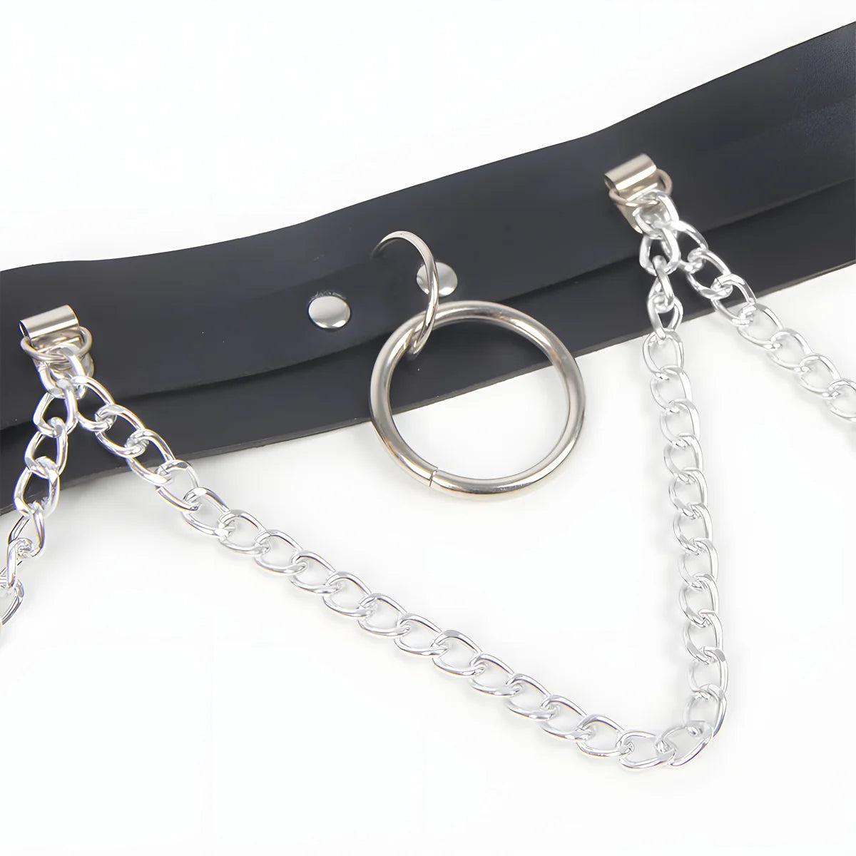 subblime harnais ceinture et jarretieres avec anneaux et chaine detail taille unique