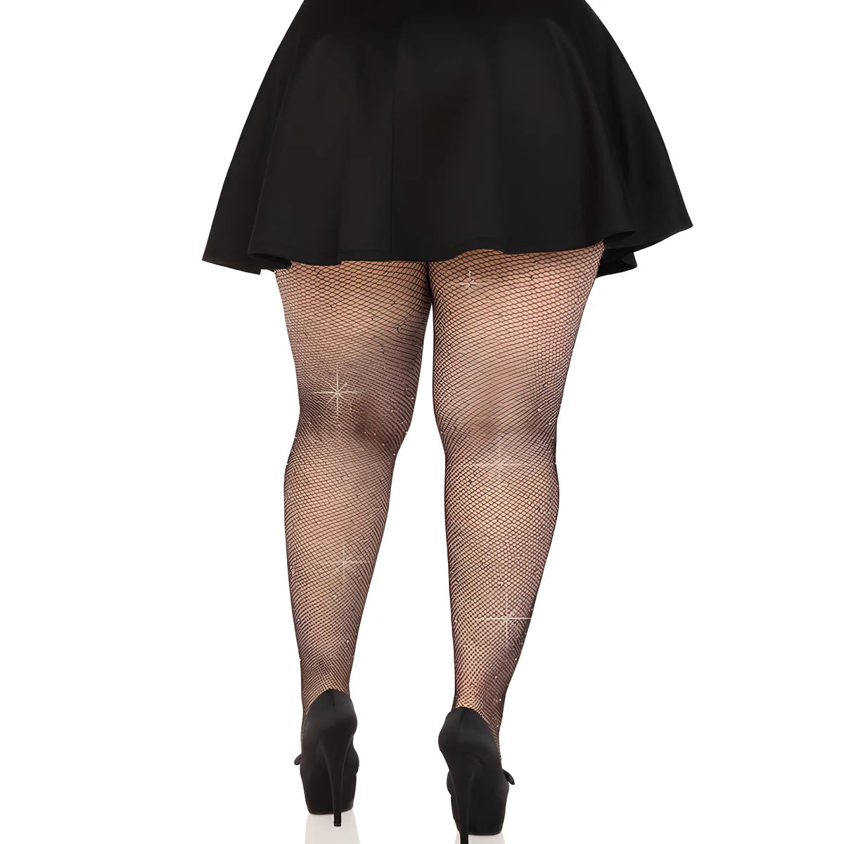 leg avenue bas maille cristallisee noir grande taille