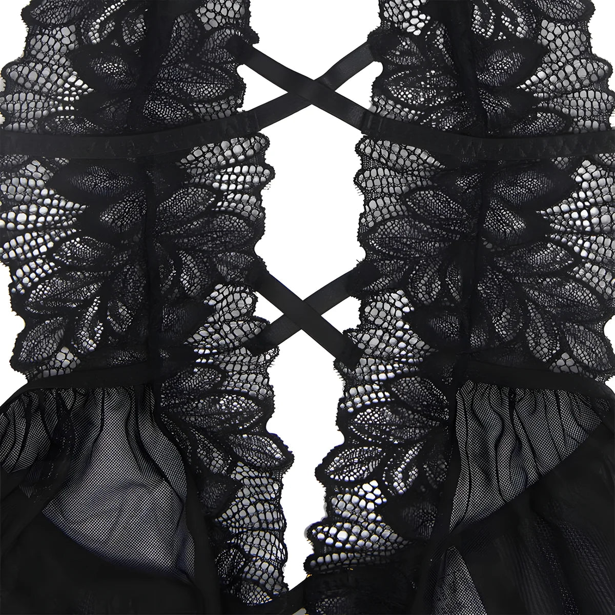 subblime teddy halter neck dos nu dentelle noir s m