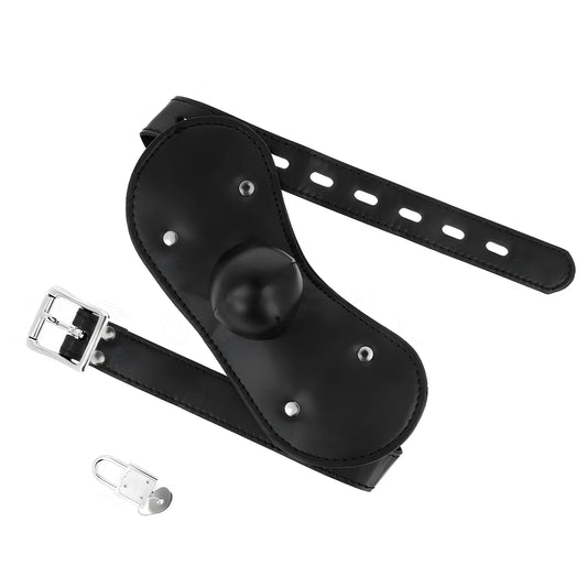 kink masque boucles ball gag avec serrure reglable 42 60 cm