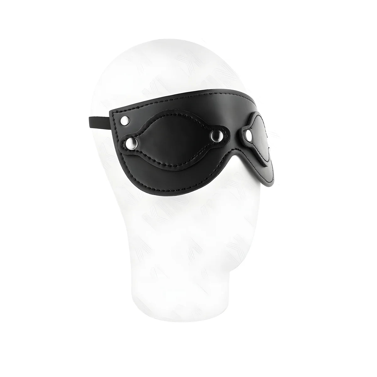 kink masque en cuirette avec cache yeux detachables 22 x 9 cm