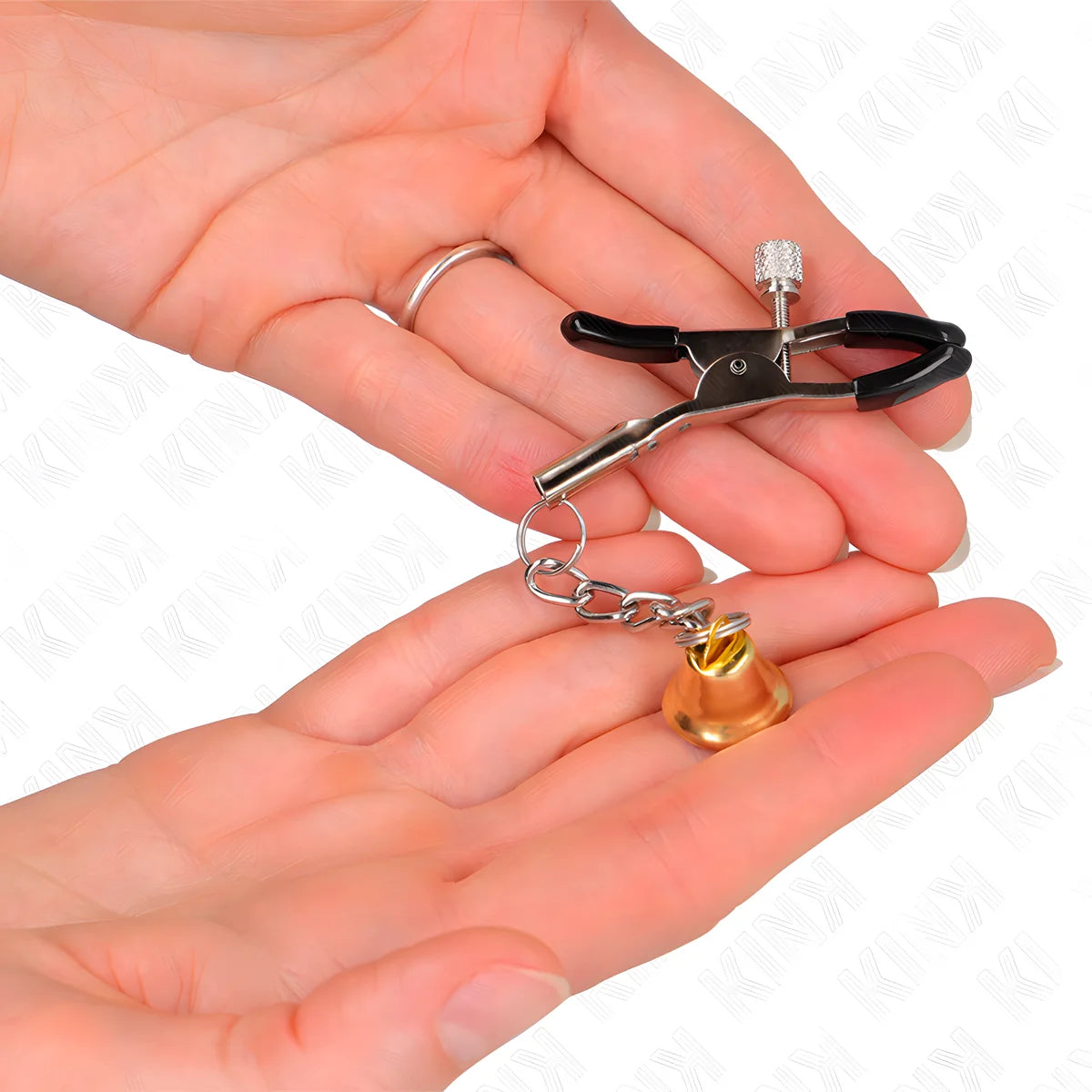 kink pinces a telemon pendentif cloche or 6 cm