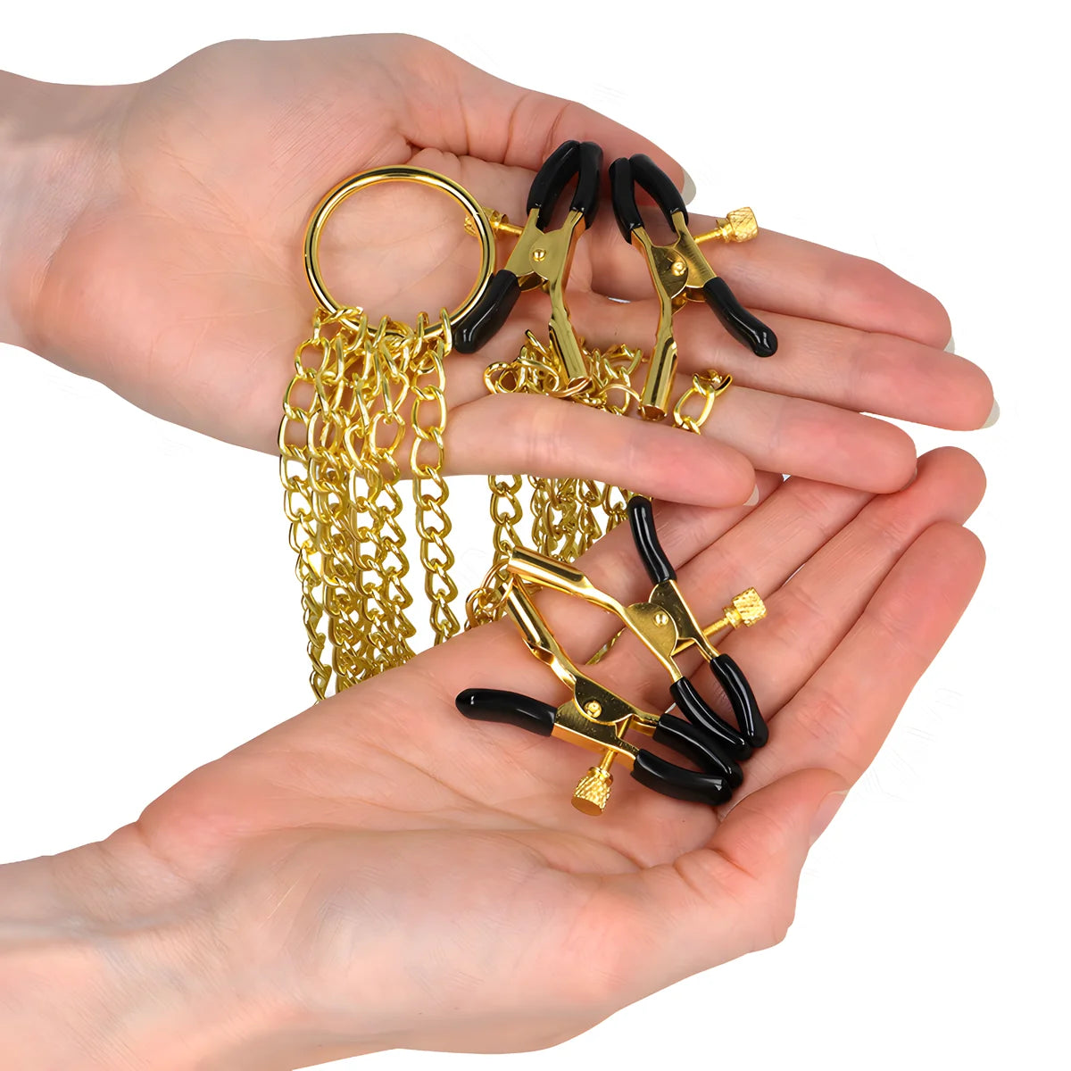 kink 4 pinces a tamelon et clito reglables or