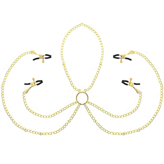 kink 4 pinces a tamelon et clito reglables or