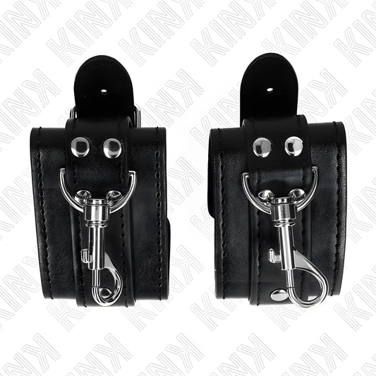 kink appareils poignets verrouillables dungeon noir ajustables 21 28 cm x 5 5 cm