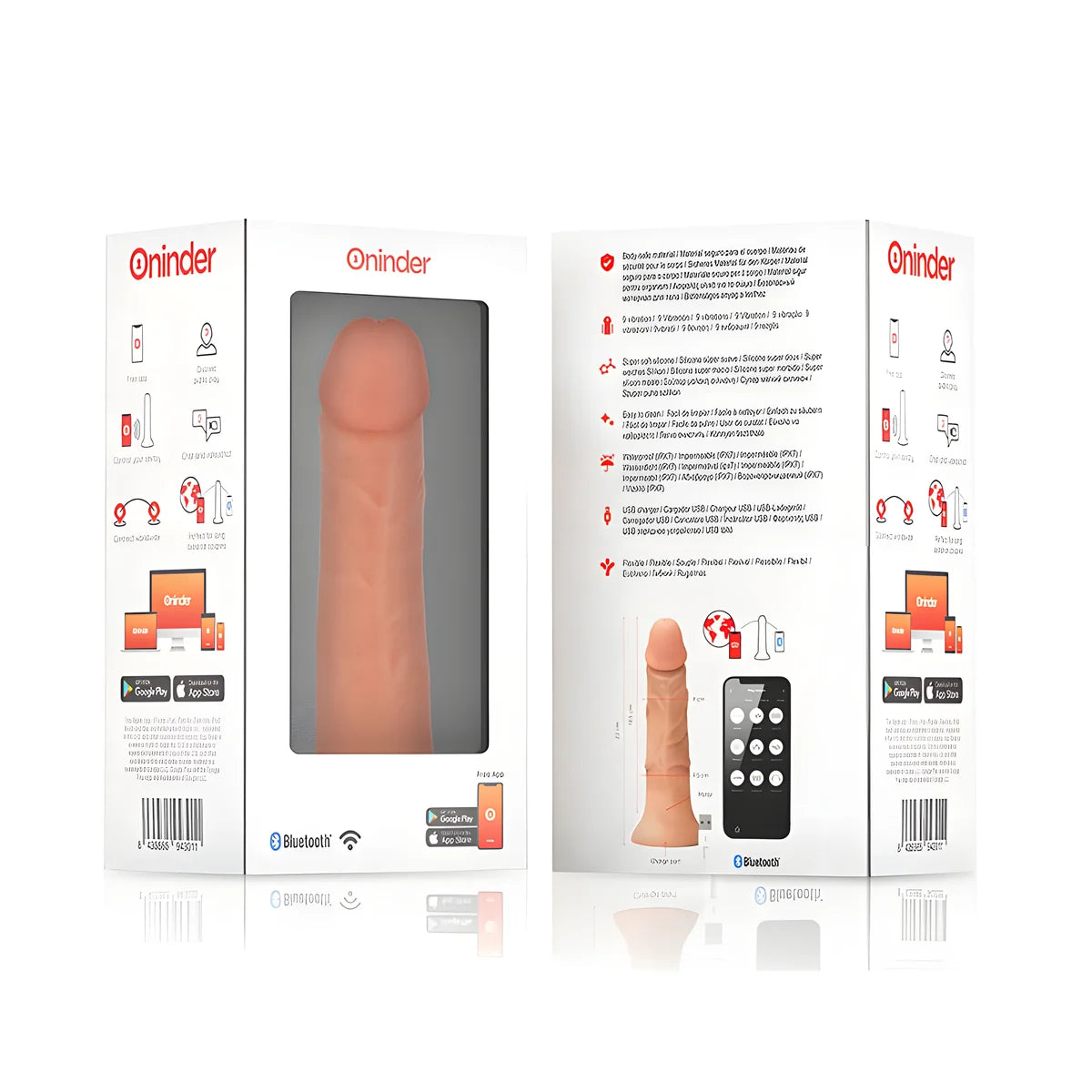 oninder grand gode vibrateur bogota 9 vitesses naturel 22 cm o 4 5 cm application gratuite