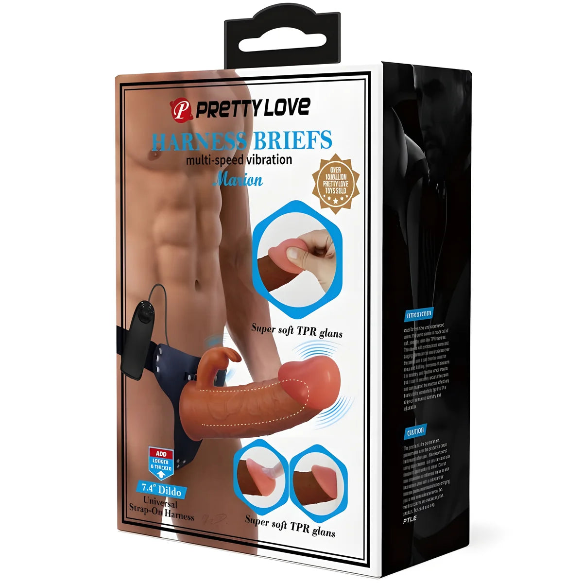 pretty love marion harnais slip universel avec dildo vibrant 19 cm marron