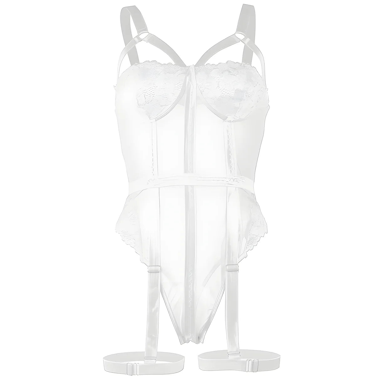 subblime teddy avec jarretiere detail poitrine blanc s m