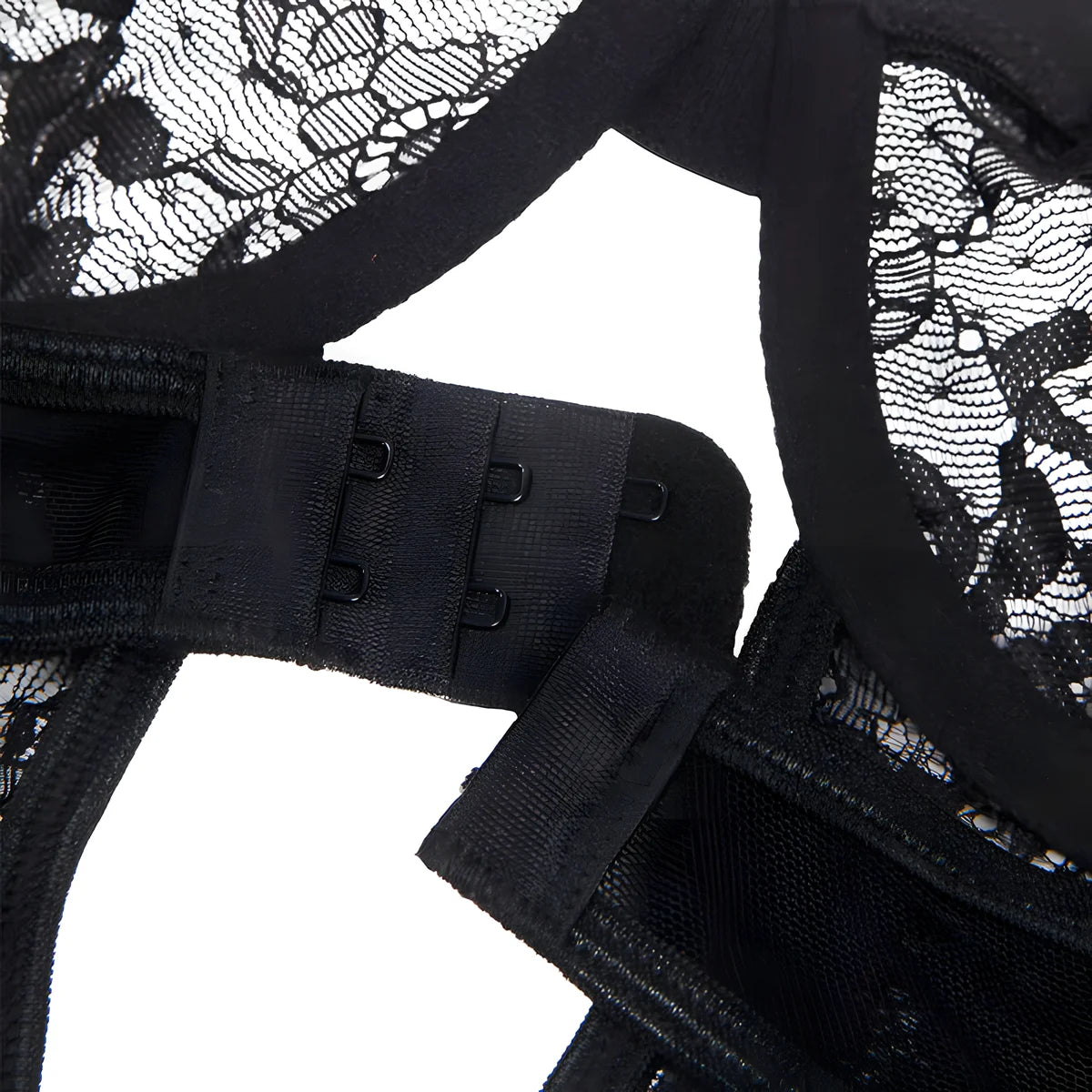 subblime teddy avec jarretiere avec detail dentelle et bandes noir l xl