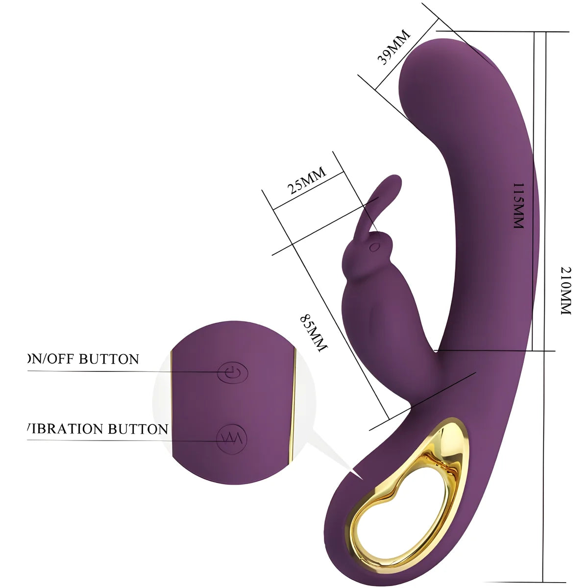 pretty love liam vibrateur lapin et stimulateur de point g violet