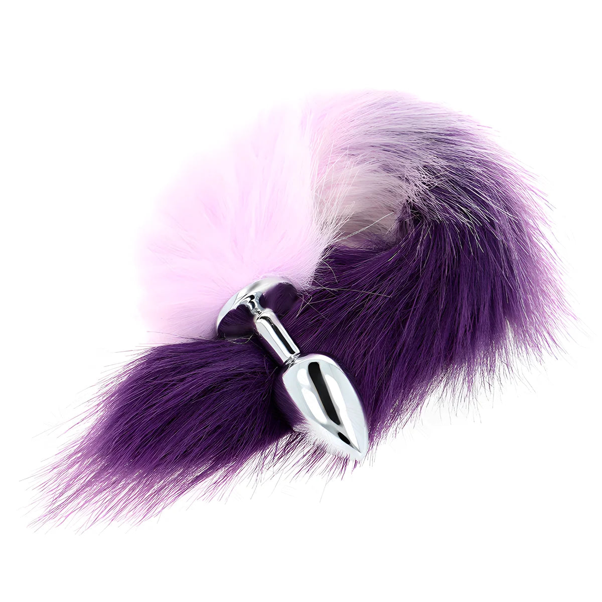 kink plug anal taille s 7 x 3 cm avec queue synthetique 40 cm violet