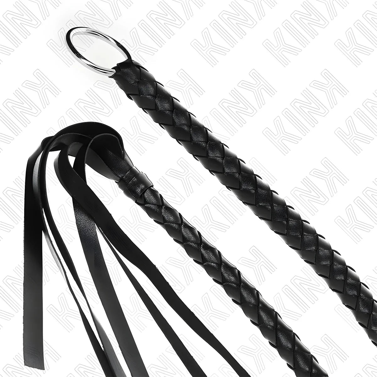 kink fouet serpent avec anneau a main noir 65 cm