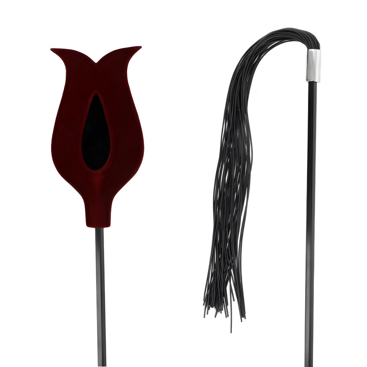 kink fouet a pompon en silicone forme rose 45 cm