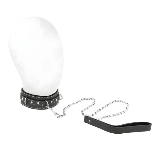 kink collier en cuir pvc avec ceinture 105 cm rivet strass 41 5 x 4 cm