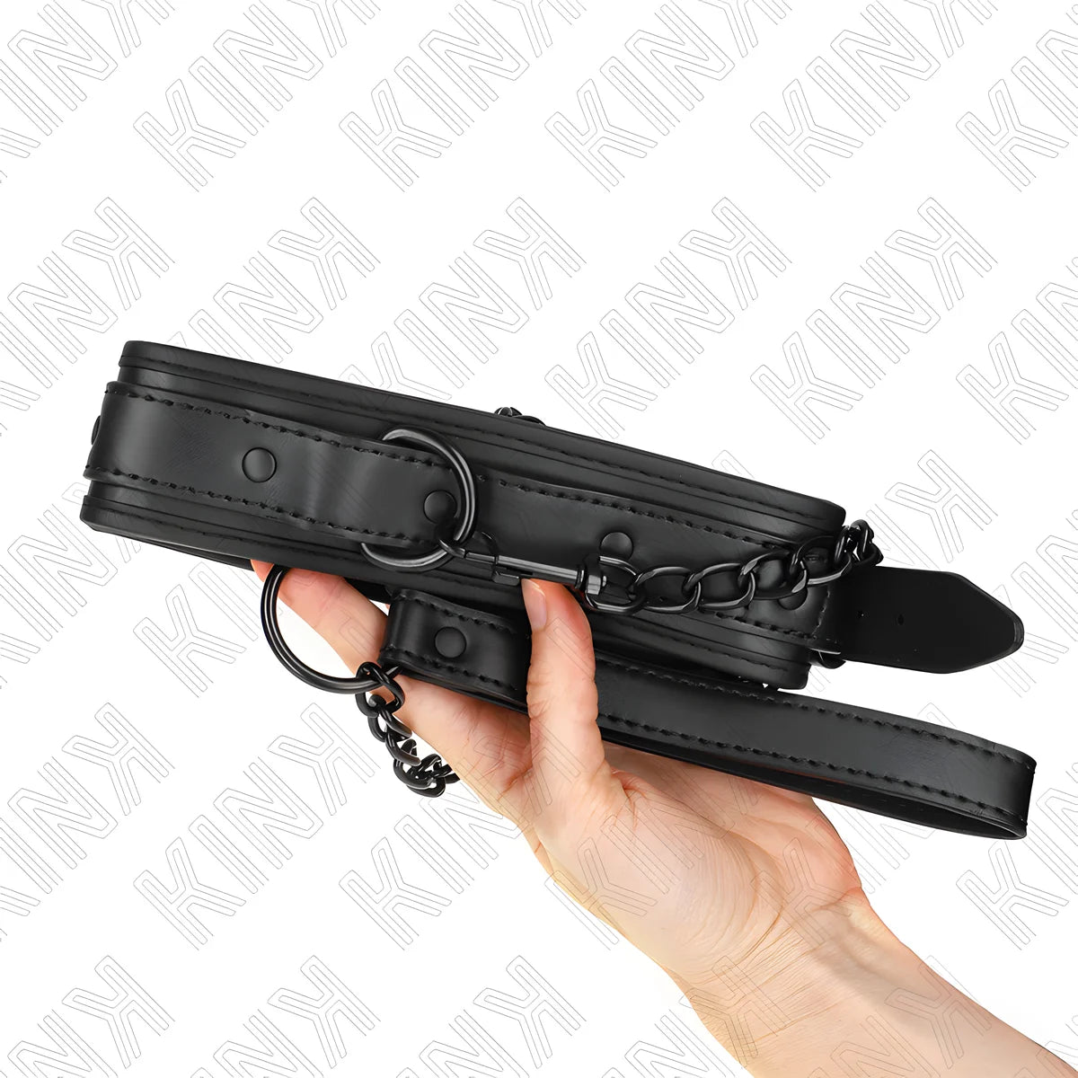 kink collier de bondage en neoprene modele 2 avec ceinture 78 cm reglable 37 5 x 49 5 cm